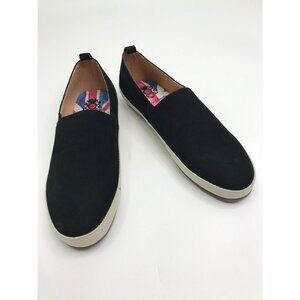 English Laundry Mens Wynne Nubuck Slip On Loafers Black 11.5